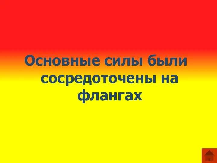 Основные силы были сосредоточены на флангах