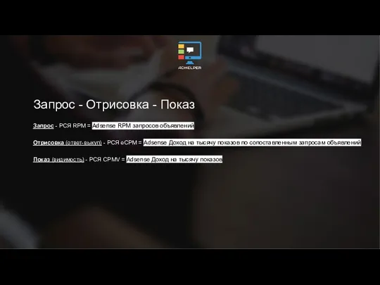 Запрос - Отрисовка - Показ Запрос - РСЯ RPM = Adsense