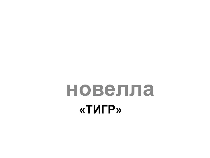 «ТИГР» новелла