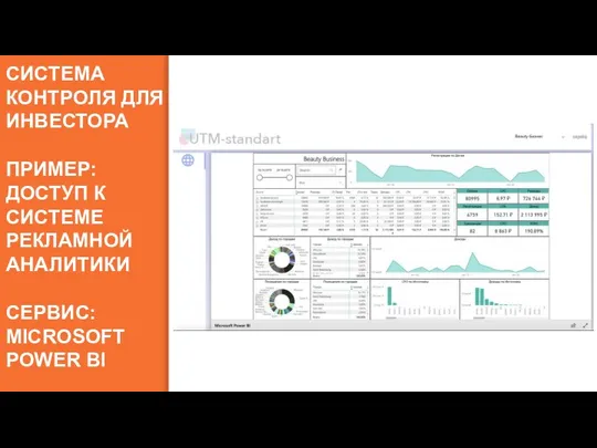 СИСТЕМА КОНТРОЛЯ ДЛЯ ИНВЕСТОРА ПРИМЕР: ДОСТУП К СИСТЕМЕ РЕКЛАМНОЙ АНАЛИТИКИ СЕРВИС: