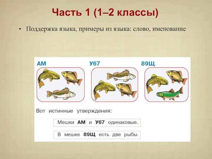 Поддержка языка, примеры из языка: слово, именование Часть 1 (1–2 классы)