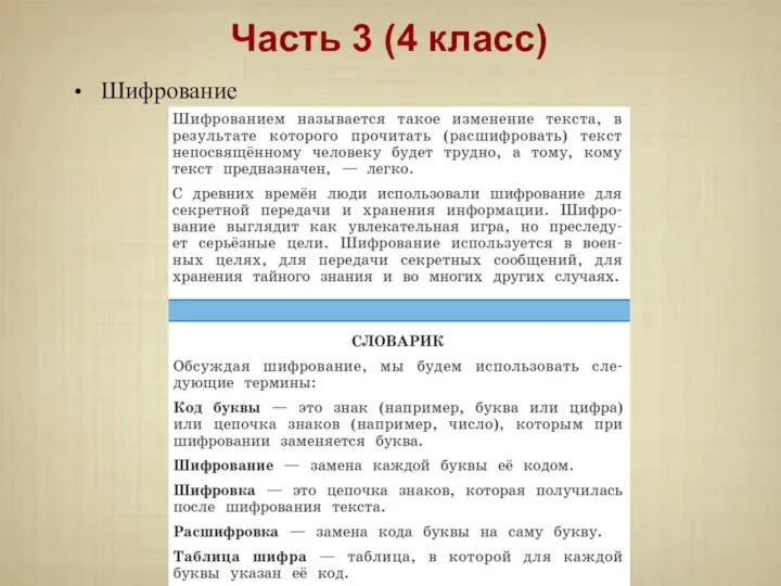 Шифрование Часть 3 (4 класс)