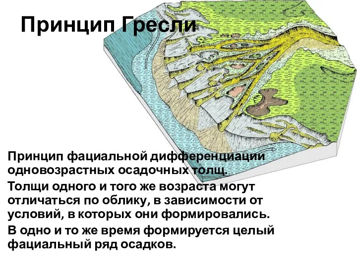 Принцип Гресли Принцип фациальной дифференциации одновозрастных осадочных толщ. Толщи одного и