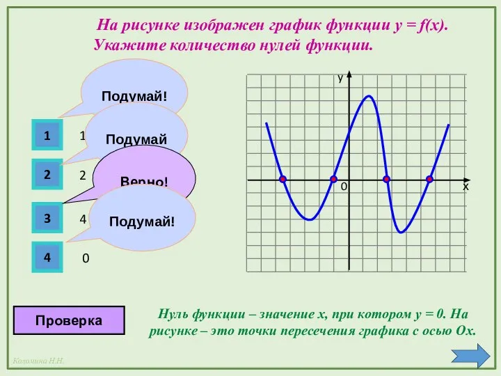 y х 1 2 3 4 1 2 4 0 Подумай!