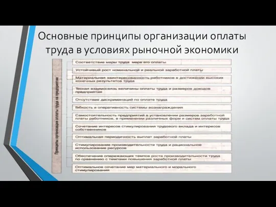 Основные принципы организации оплаты труда в условиях рыночной экономики