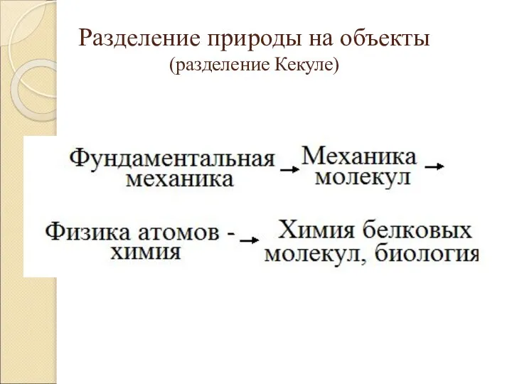 Разделение природы на объекты (разделение Кекуле)