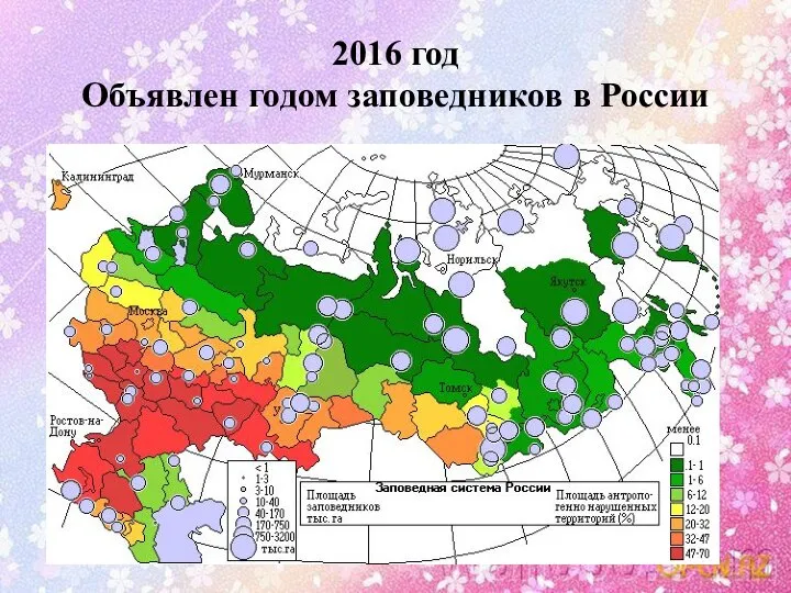 2016 год Объявлен годом заповедников в России