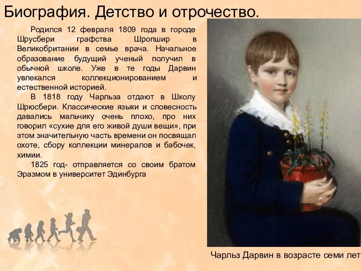 Биография. Детство и отрочество. Родился 12 февраля 1809 года в городе