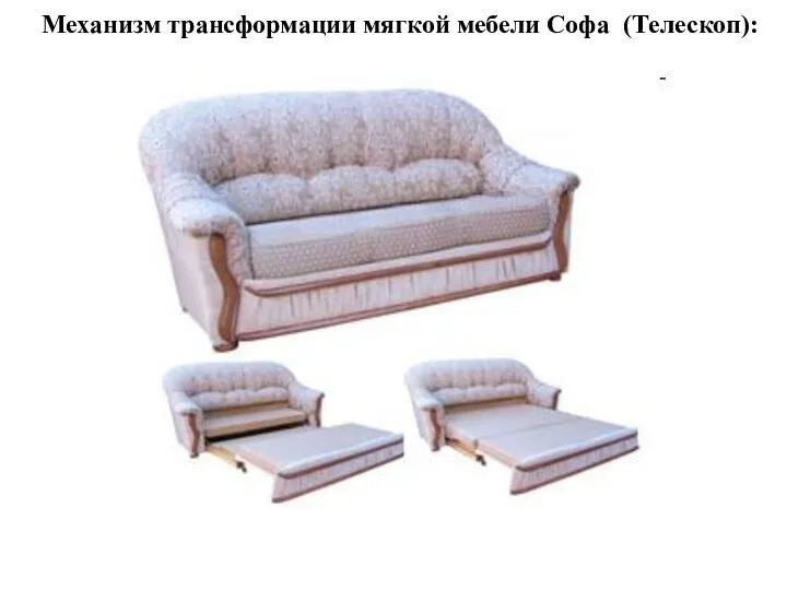 Механизм трансформации мягкой мебели Софа (Телескоп):
