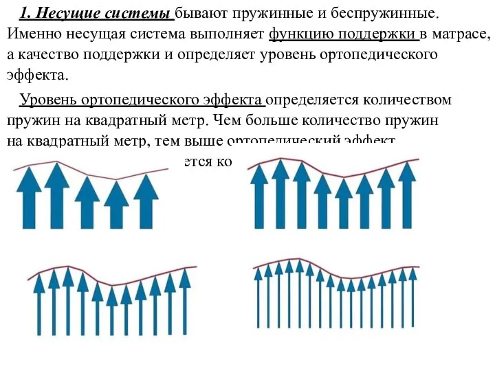 1. Несущие системы бывают пружинные и беспружинные. Именно несущая система выполняет