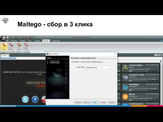 Maltego - сбор в 3 клика