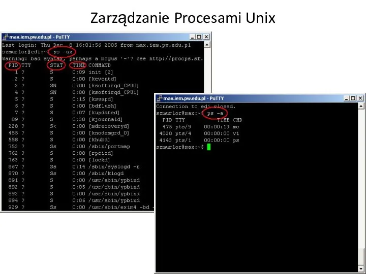 Zarządzanie Procesami Unix