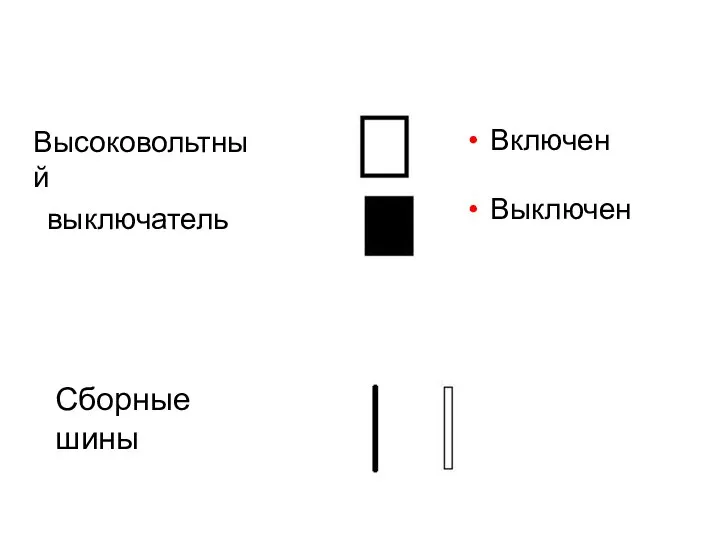 Включен Выключен Высоковольтный выключатель Сборные шины