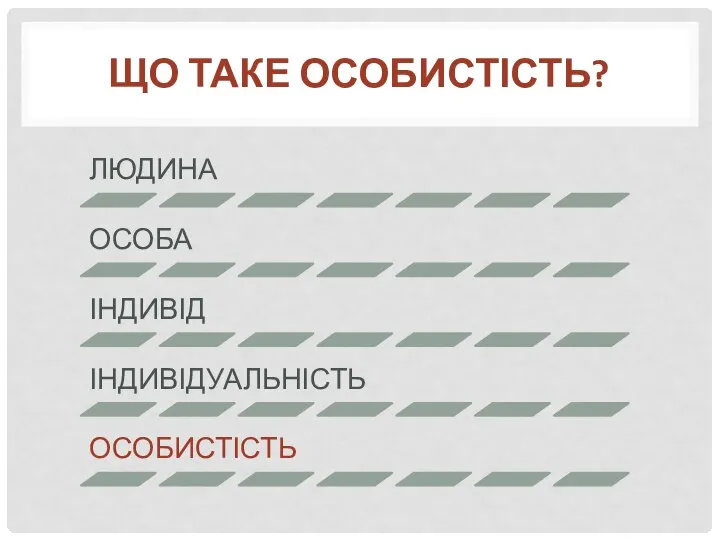 ЩО ТАКЕ ОСОБИСТІСТЬ?