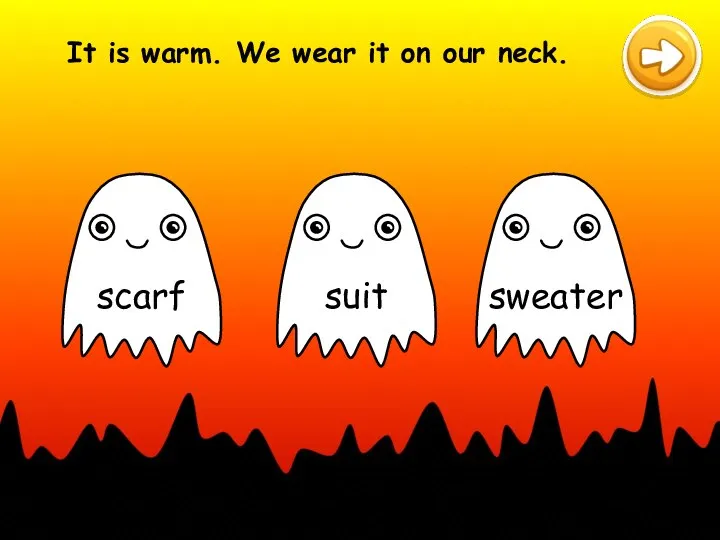 It is warm. We wear it on our neck.