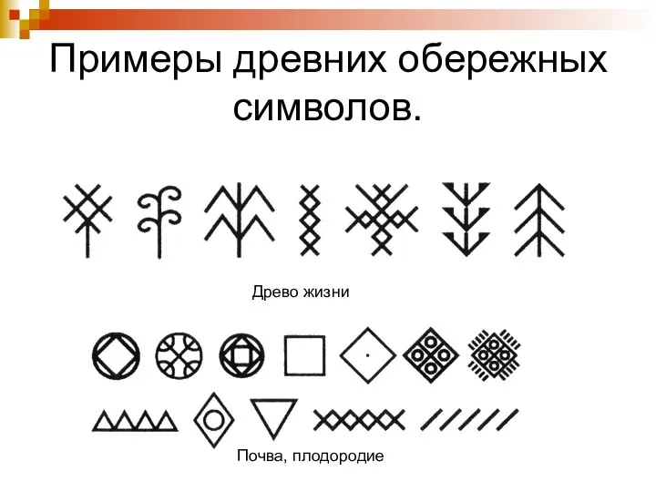 Примеры древних обережных символов. Древо жизни Почва, плодородие