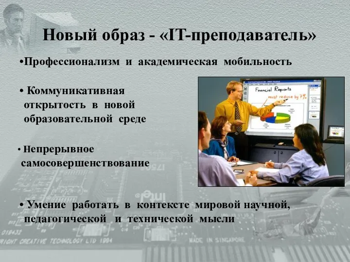 Новый образ - «IT-преподаватель» Коммуникативная открытость в новой образовательной среде Непрерывное