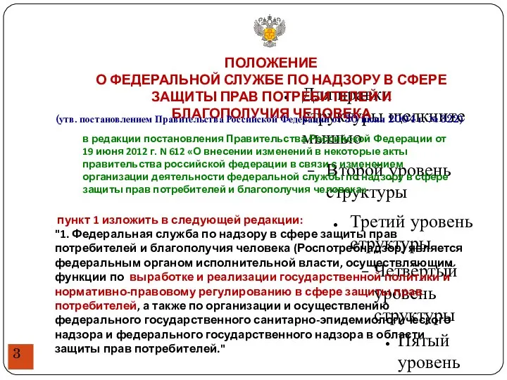 ПОЛОЖЕНИЕ О ФЕДЕРАЛЬНОЙ СЛУЖБЕ ПО НАДЗОРУ В СФЕРЕ ЗАЩИТЫ ПРАВ ПОТРЕБИТЕЛЕЙ