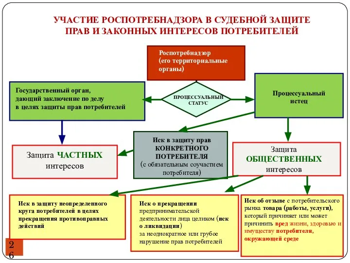 Роспотребнадзор (его территориальные органы) ПРОЦЕССУАЛЬНЫЙ СТАТУС Государственный орган, дающий заключение по