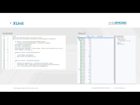 XUnit Result Example