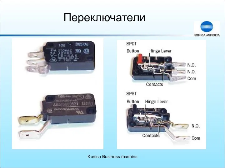 Konica Business mashins Переключатели