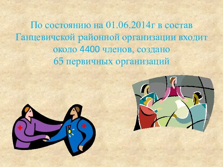 По состоянию на 01.06.2014г в состав Ганцевичской районной организации входит около