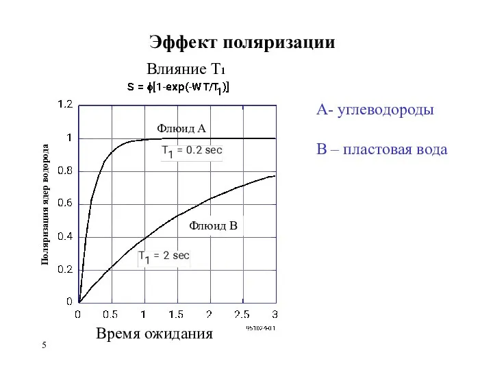 Эффект поляризации Флюид A Fluid B Влияние Т1 Поляризация ядер водорода