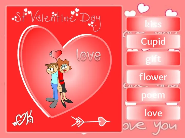 kiss gift Cupid flower poem love