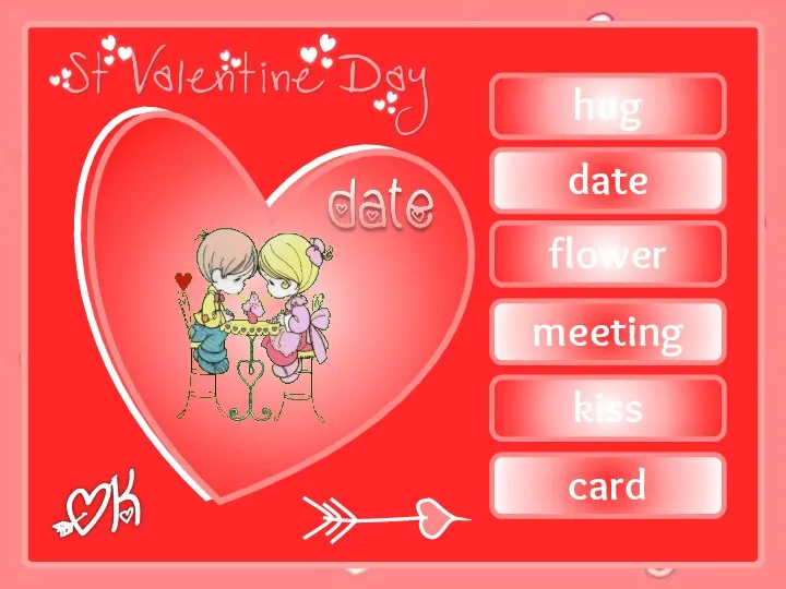 hug flower date meeting kiss card