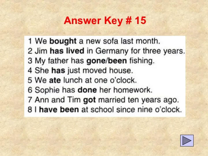 Answer Key # 15