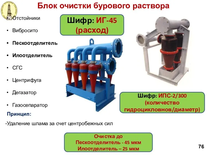 Блок очистки бурового раствора 76 Отстойники Вибросито Пескоотделитель Илоотделитель СГС Центрифуга