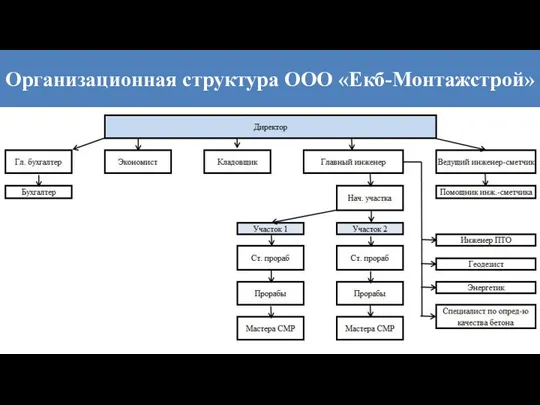 Организационная структура ООО «Екб-Монтажстрой»