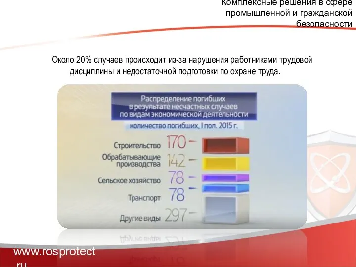 Комплексные решения в сфере промышленной и гражданской безопасности www.rosprotect.ru Около 20%