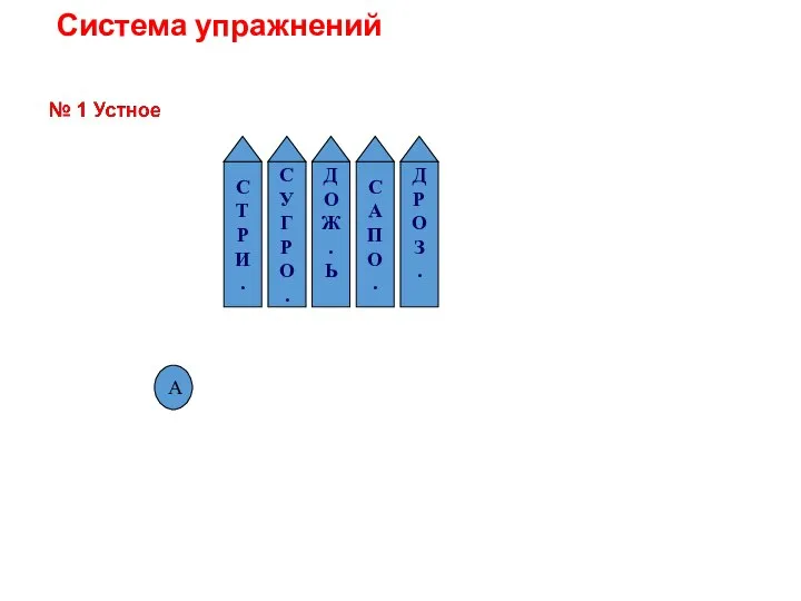 Система упражнений А С Т Р И . С У Г