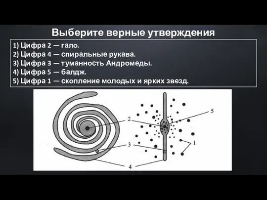 Выберите верные утверждения 1) Цифра 2 — гало. 2) Цифра 4