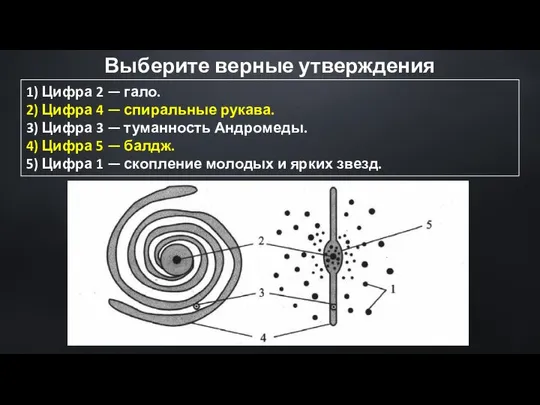 Выберите верные утверждения 1) Цифра 2 — гало. 2) Цифра 4