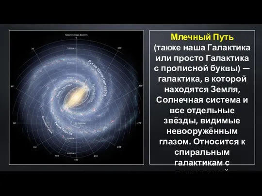 Млечный Путь (также наша Галактика или просто Галактика с прописной буквы)