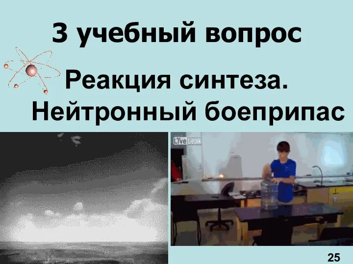 3 учебный вопрос Реакция синтеза. Нейтронный боеприпас