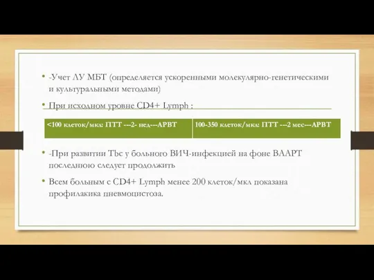 -Учет ЛУ МБТ (определяется ускоренными молекулярно-генетическими и культуральными методами) При исходном