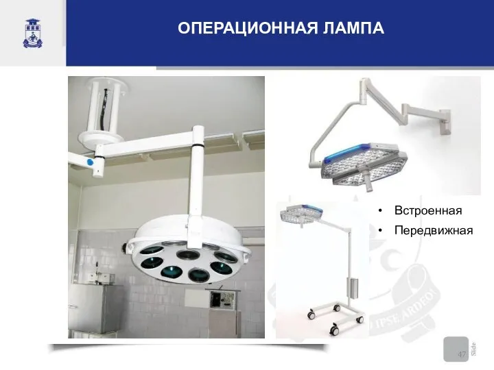 ОПЕРАЦИОННАЯ ЛАМПА Встроенная Передвижная