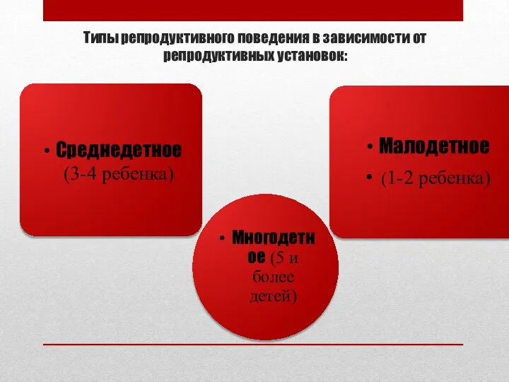 Типы репродуктивного поведения в зависимости от репродуктивных установок: