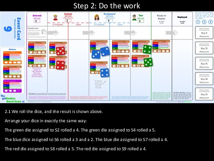 Step 2: Do the work 2.1 We roll the dice, and