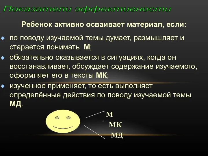 Ребенок активно осваивает материал, если: по поводу изучаемой темы думает, размышляет