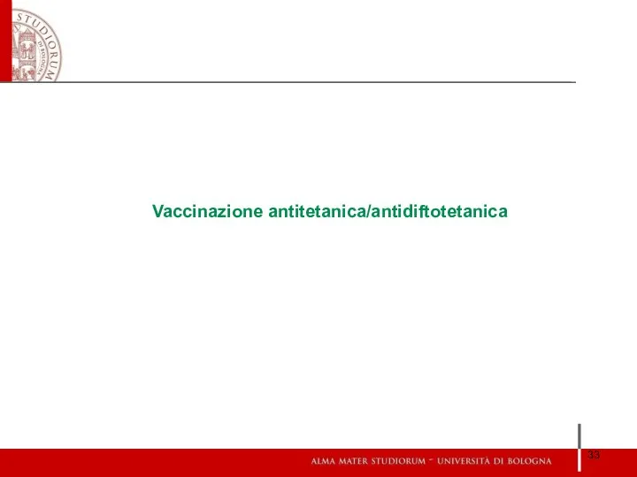 Vaccinazione antitetanica/antidiftotetanica