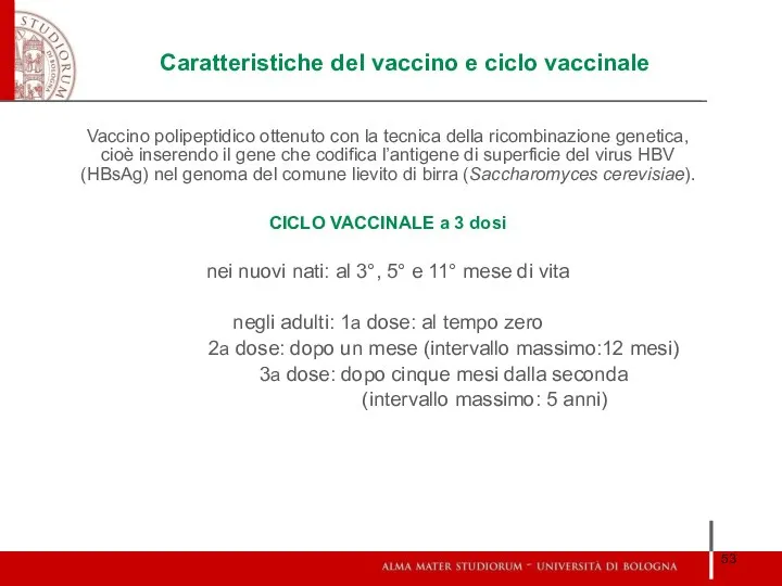 Caratteristiche del vaccino e ciclo vaccinale Vaccino polipeptidico ottenuto con la