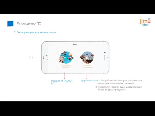 2. Эксплуатация в режиме истории История ASTROBOT KIT Другие истории: 1.