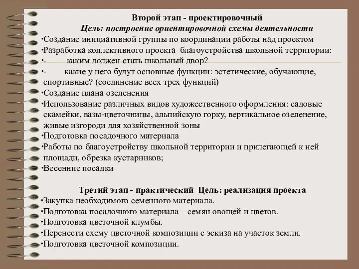 Второй этап - проектировочный Цель: построение ориентировочной схемы деятельности Создание инициативной