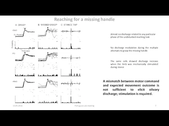 13.09.2016 Portugues Lab meeting Reaching for a missing handle Almost no