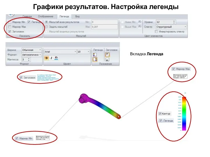 Графики результатов. Настройка легенды Вкладка Легенда