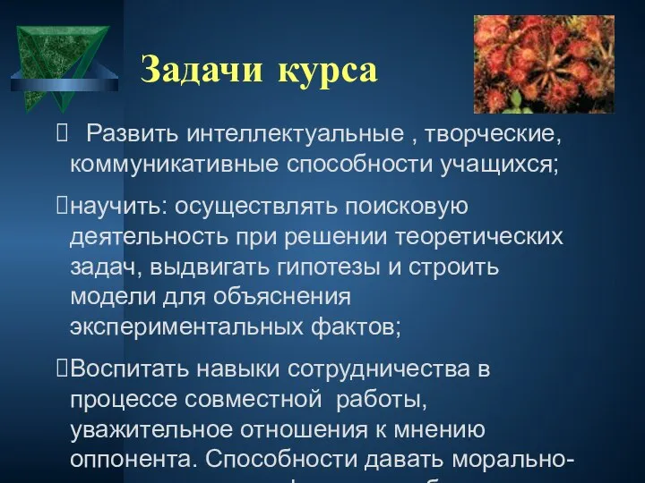 Задачи курса Развить интеллектуальные , творческие, коммуникативные способности учащихся; научить: осуществлять